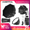 Ambitful Mini Quickly Release Softbox PS45 PS30 50SE Bowens Mount PF30/40SE Ontop Softbox Octagon Softbox+Honeycomb Grid Outdoor