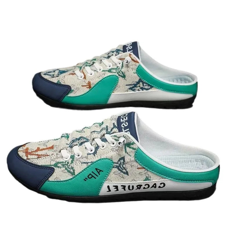 2026 Men's Fashion Soft-soled Half Slippers Men Summer Trendy Bottom Casual Shoes Breathable Slip-on Shoes Sneakers