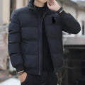 New Autumn Winter Men's Casual Down Jacket Outdoor Fashionable Stand Collar Short Warm Printed Zipper Coat Streetwear Parkas
