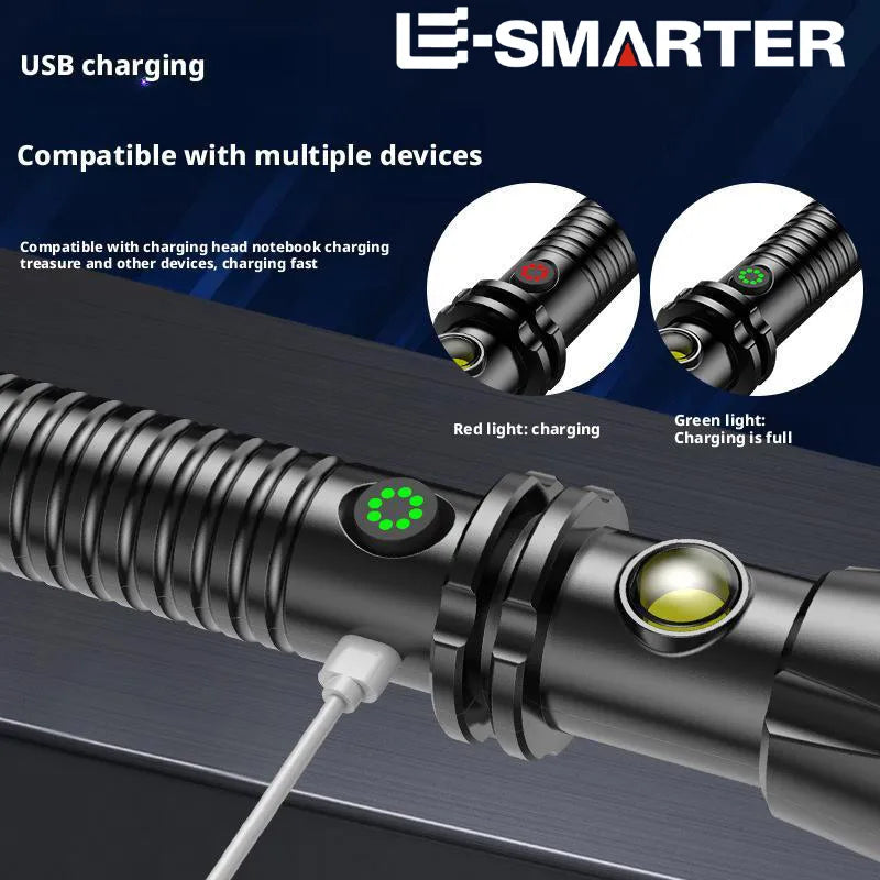 Rechargeable Tactical Flashlight with Long Handle - View 6 | SAMAG