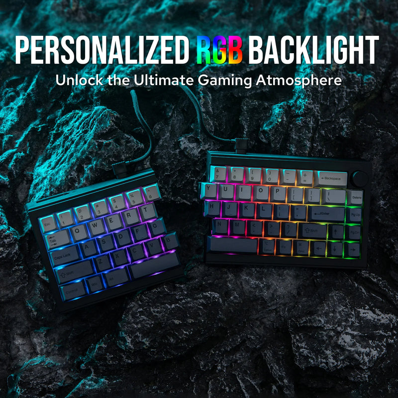 EPOMAKER Split65 60% Layout TOP Structure Hot-Swap Wired/2.4GHz/Bluetooth 5.0 Wireless Mechanical Keyboard South-facing RGB