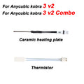 For Anycubic Kobra 3 V2/Kobra 3 V2 Combo Hotend Kit New Upgrade Hotend Ceramic Hotend 3D Printer Brass Hardened Steel Nozzle
