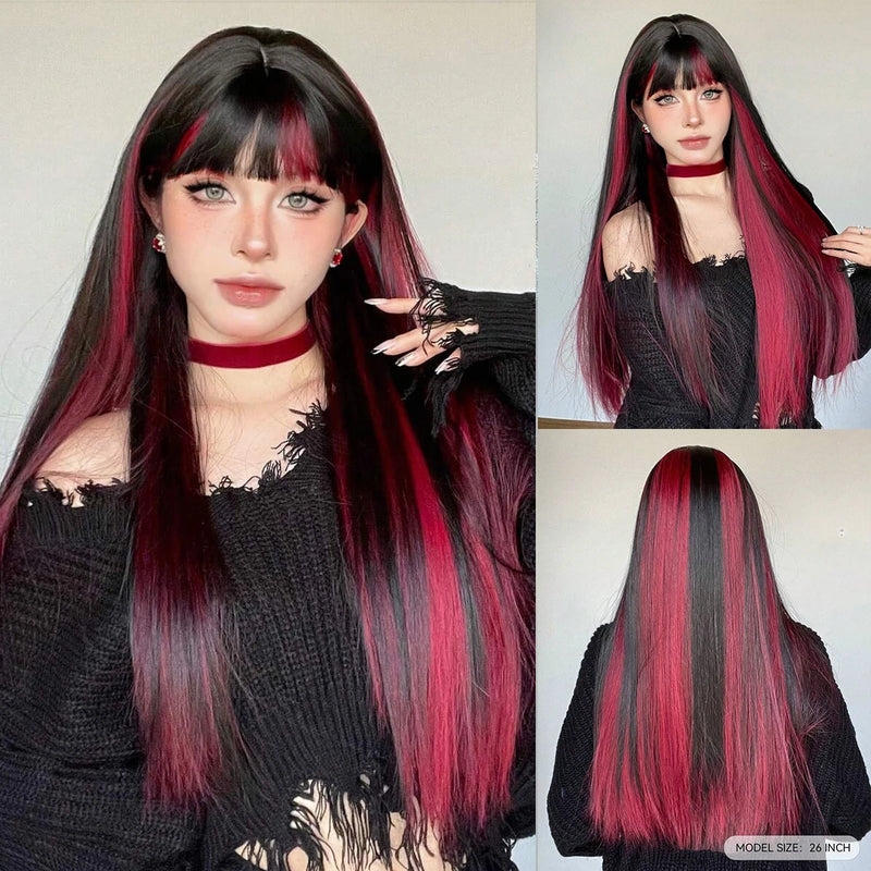 EASIHAIR Medium Length Wavy Blonde Synthetic Wig With Bangs For Women Natural Wigs Hair Heat Resistant Daily Party Cosplay Use