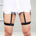 Hot Sell Classic Black Men Shirt Stays Belt With Non-slip Locking Clips Keep Shirt Tucked Leg Thigh Suspender Business Accessory