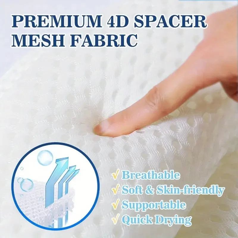 Bath Pillow Bathtub Pillow, Luxury Bath Pillows for Tub Neck and Back Support, Bath Tub Pillow Headrest with Soft 4D Mesh