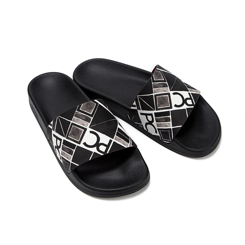 PG PATSY GARIS  New Fashionable Classic Simplicity Women's Slippers PVC Material Letter Printing Casual Flat Bottom Slippers