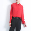 Simple Solid Color Loose Women's Chiffon Shirt 2025 Spring New Fine Long Sleeve Casual Blouses and Tops Lady OL Office Shirts