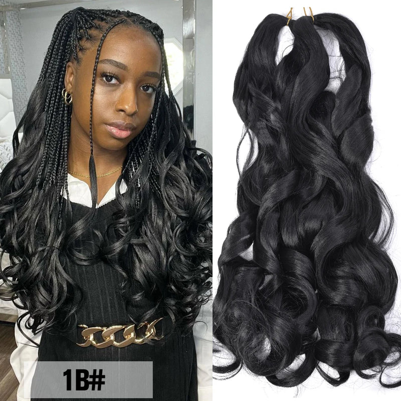 Loose Wave Braiding Hair Extensions 24" Synthetic Spiral Curls Braids Hair Pre Stretched Bouncy Braid French Curls Braiding Hair