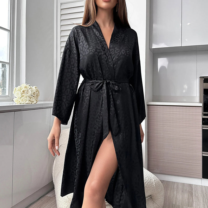 Printed Women's Long Sleeve Nightgown Elegant | SAMAG