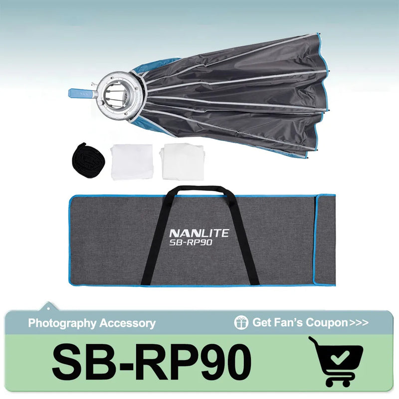Nanlite 90cm Parabolic Softbox Bowens Mount Quick-pack Deep Mouth Design Photography Light Accessories SB-PR-90-Q