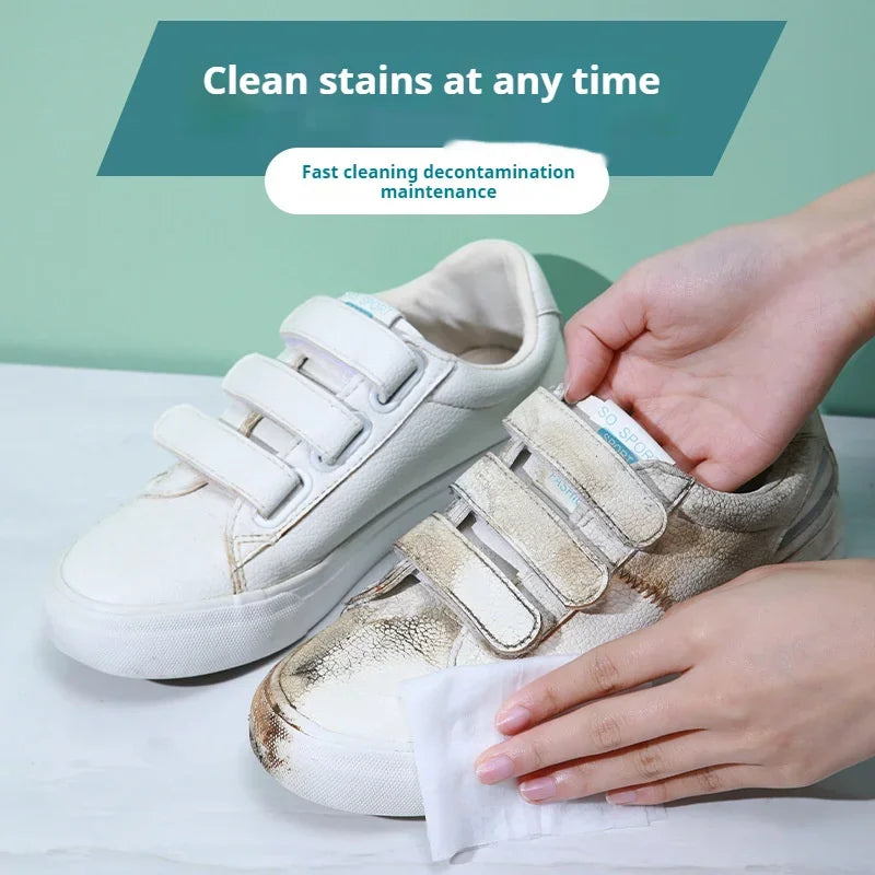 12/30/80PCS NEW Portable Disposable Powerful Cleaning Shoes Cleaner Wipes Sneakers Cleaner Wipes Shoe Cloth Work on White Shoes