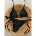 Sexy plain beads micro bikinis sets two pieces thong | SAMAG
