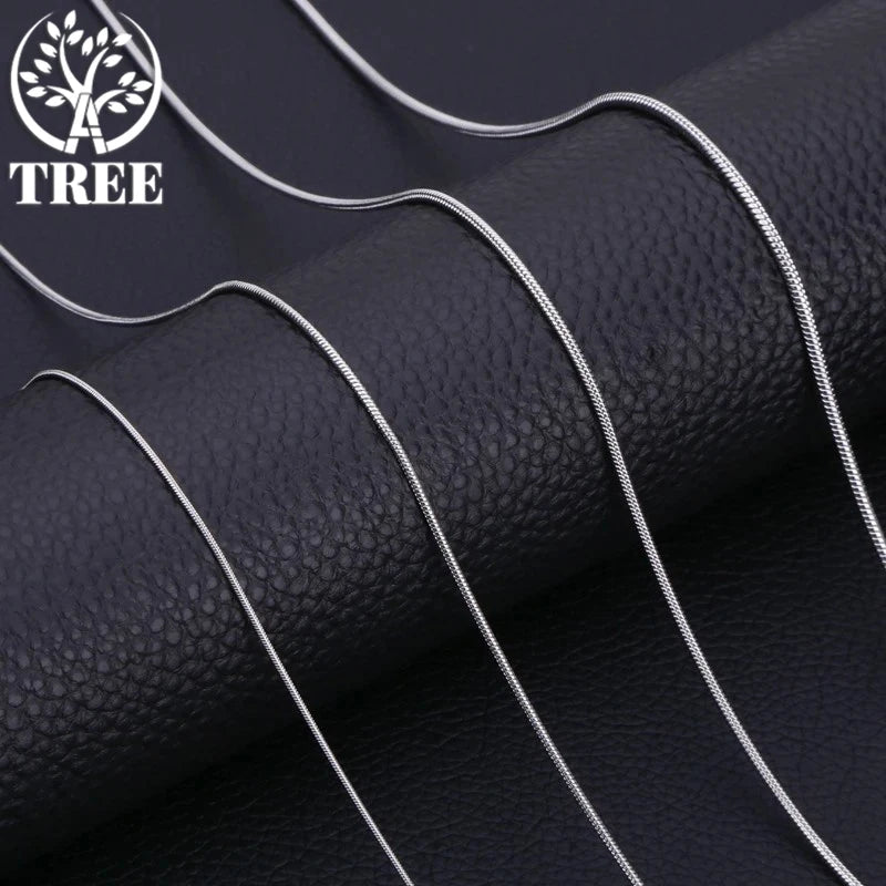 18K Gold Snake Chains Necklace 925 Sterling Silver Men's 1mm 2mm 3mm Chains Jewelry For Women Long Chains Accessories Gifts