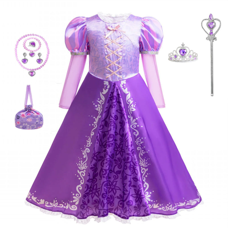 Rapunzel Dress for Princess  Tangled Cosplay Costume Halloween Cosplay Christmas Carnival Birthday Party Fancy