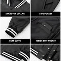 Men's Faux Leather Jackets Varsity Embroidered Baseball Coat Casual Daily Motorcycle Windbreaker Outerwear New in Jacket