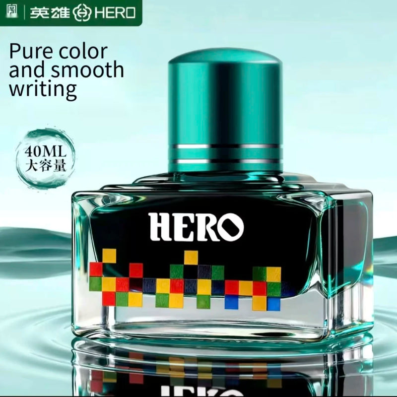 Hero 12 Colors Non-Carbon Ink 40ml Waterproof Quick Dry Fountain Pen Calligraphy Drawing Ink