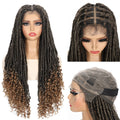 SQRDGQ Synthetic Hair Full Lace Wigs on Clearance Sale Long Braided Wigs Glueless Box Braids Woman Wigs Ombre Black Wig Woman