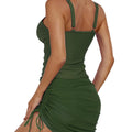 Black Mesh Skirt Swimwear Women V Neck String Tied | SAMAG