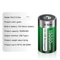 PALO 1-6PCS 1.5V D Size 15000mWh Lithium Rechargeable Battery D Type USB Li-ion Batteries LR20 Battery with Type C USB Cable