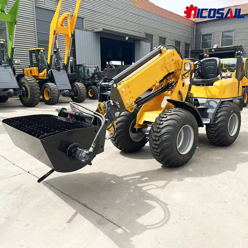 Customized Small Telescopic Loader Boom Wheel Loader 1ton, Front-End Electric Garden and Farm Loader.