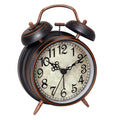 Super-Loud Twin-Bell Alarm Clock,Retro Non-Ticking Desk Clock,Antique Copper Bedside Alarm Clock With Nightlight For Desktop