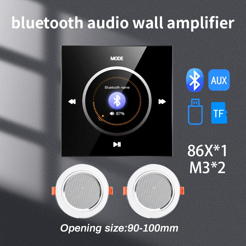 86 Background Music system Bluetooth-compatible HiFi Home Theater Stereo Sound Mini Wall Amplifier Panel M3 Ceiling Speaker sets