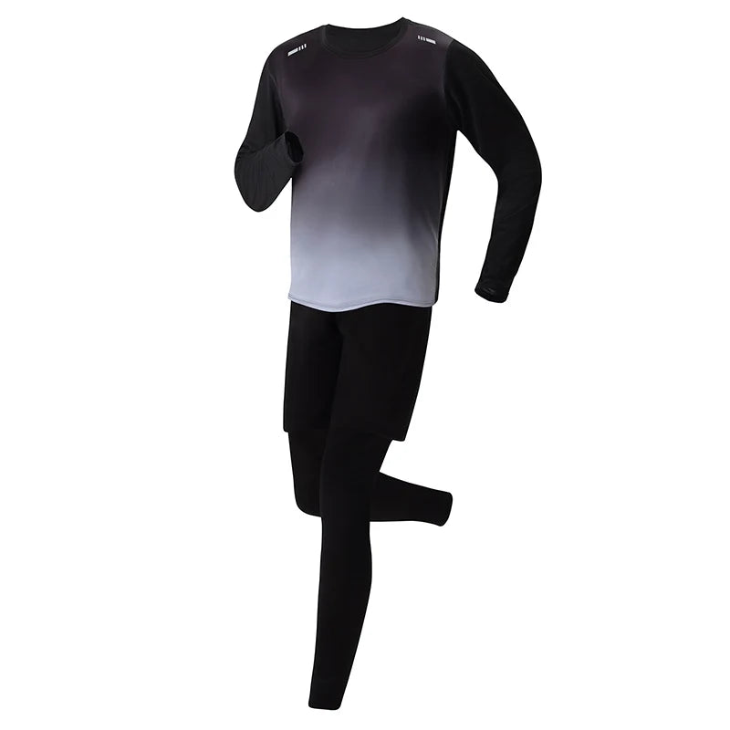 5 - Piece Men's Quick - drying Sports Suit Fitness Running Tight Elastic Trousers With Cap Gradient Coat - View 4 | SAMAG