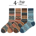 4 Pairs Man Short Socks Retro Bohemian Stripe Style | SAMAG