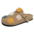 2026 Women Suede Clogs With Adjustable Buckle Cork Leather Mules Comfortable Slip on Women Slippers Outdoor Cork Clogs