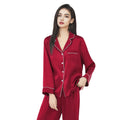 BirdTree, 19MM 100%Real Silk Pajamas Set, Women Long Sleeve Solid, Sexy Casual Long Pants Homewear, 2024 Summer Autumn S48086QC