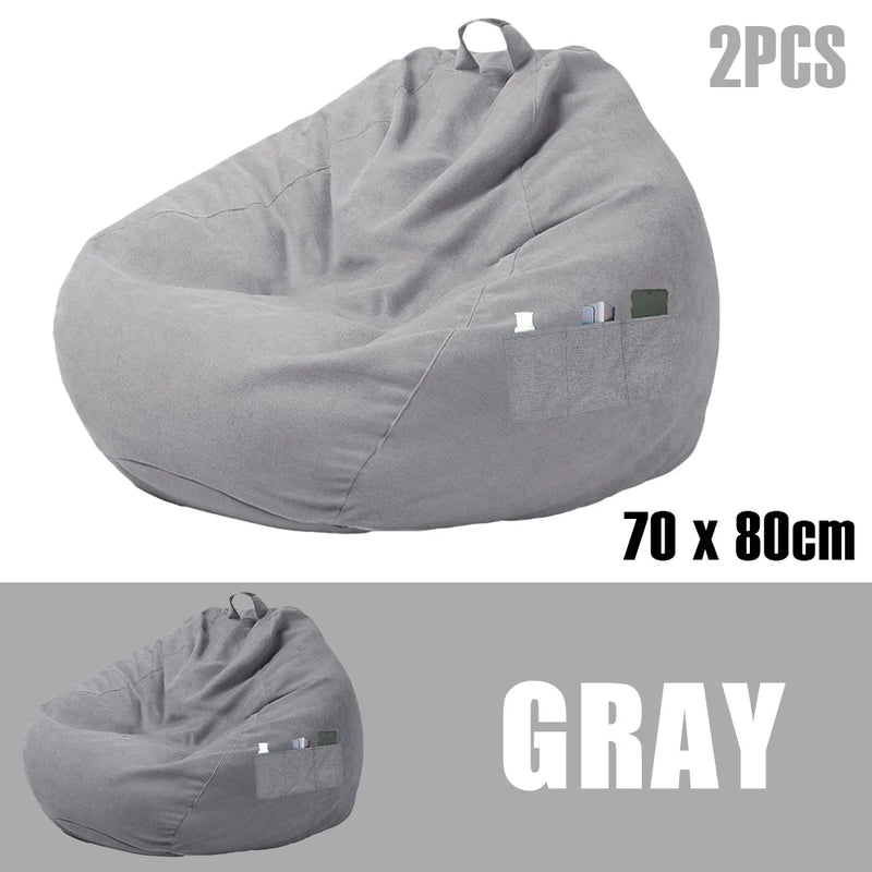1/2Pcs Lazy Sofa Cover Soft Comfortable Sofa Chair Decorative Breathable Chair Sofa Cover with 3 Side Pocket for Furniture Decor
