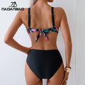 Nadanbao Women Floral Print Bikini Set V Neck Front Knot | SAMAG