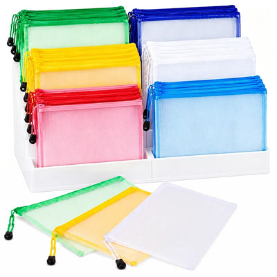 A4/A5 Mesh Zipper Pouch Bags Clear & Colored Document | SAMAG