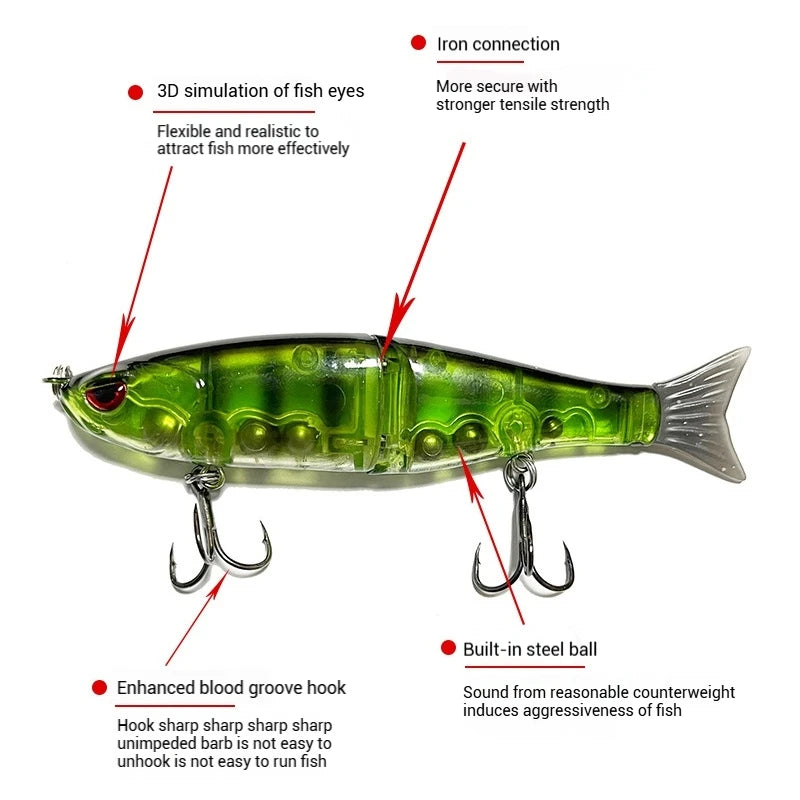 11.5cm 18.5g Balam Glide Bait Swimbait Joint Giant Pike | SAMAG