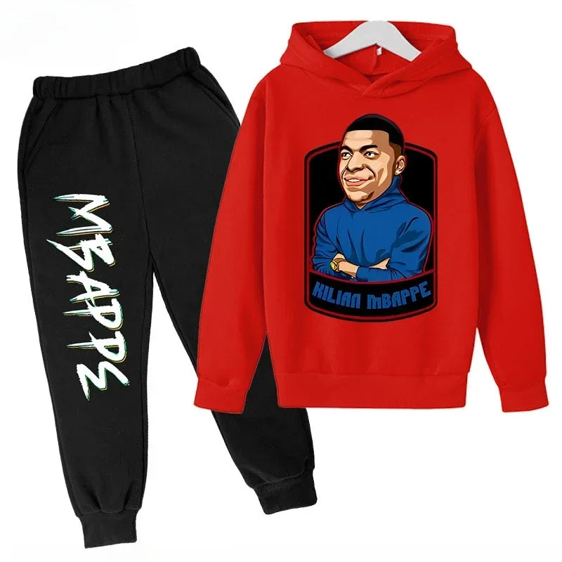Spring Autumn Children's Hoodie Set Mbappe Print - View 7 | SAMAG