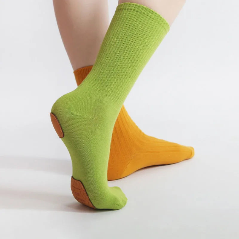 Professional Dance Socks Cotton Mid-tube Bottom Modern Dance Sock Non-slip Silicone Indoor Fitness Socks Floor Socks Dance Sport