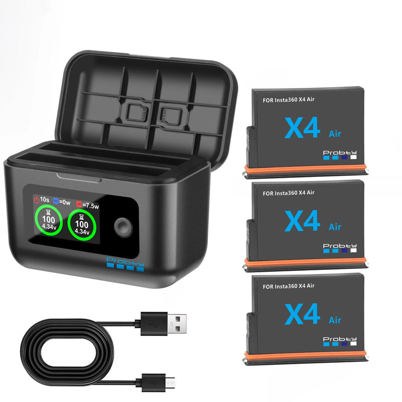 For Insta360 X4 Air Replacement Battery 2100mAh/ Fast Charger box for Insta 360 X4 Air Action Camera Accessories