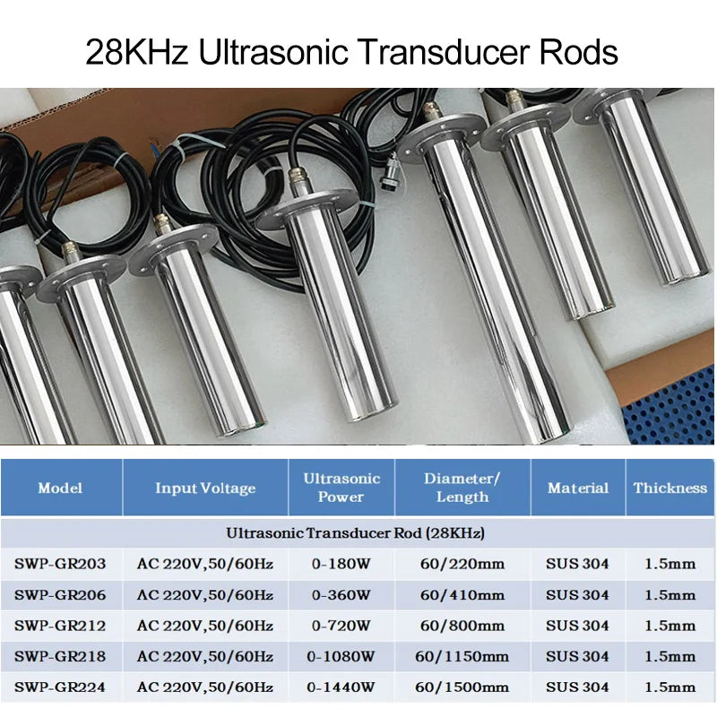 Immersible 28KHz Ultrasonic Transducer Vibrator Rod Ultrasound Vibration Probe Nano Solvent Dispersion Oil Emulsifier Mixer