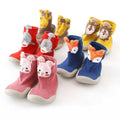 Baby Socks Shoes Kids Toddler First Walkers Animal Pattern Soft Non-Slip Sole Breathable Rubber Floor Shoes for Boys and Girls