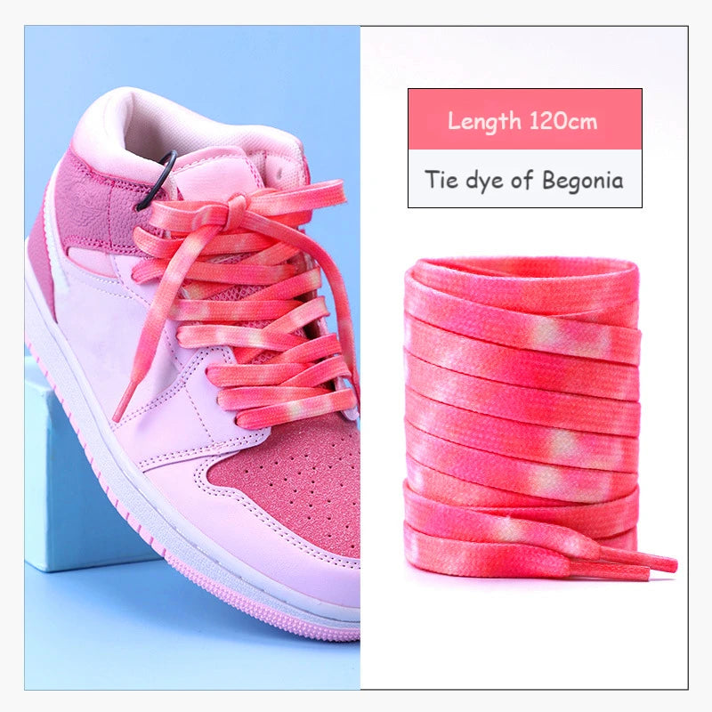 1 Pair Cotton Shoelaces Trend Tie Dye Shoe Laces Personality Men and Women Casual Shoes Universal Flat Shoelaces 120/140/160cm