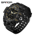 SANDA Men Quartz Watches G Style Military Sports LED Digital Outdoor Waterproof Dual Display Wristwatch - Visuel 14 | SAMAG