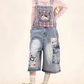 Y2K Aesthetic Cartoon Dog Embroidery Denim Overalls Women | SAMAG
