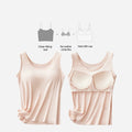1pcs Women's Vest Tops Round Neck Vests Solid Color Padded Slim Fit Tank Tops Sexy Feminino Casual Tank Tops With Built In Bras