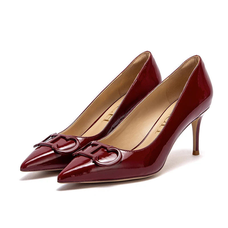 Women's Classic High Heels Simple Upper and Metal Buckle Decoration Simple Fashion Styling