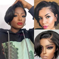 Side Part Wig Human Hair 13x1 Lace Frontal Wigs Pixie Cut Short Bob Human Hair Wigs For Women 13x4 Lace Front Human Hair Wig