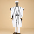 African Men Clothing Agbada Robe Dashiki Shirts Ankara Pants Tribal Hat Wedding Evening Outfits 4 Pieces - View 2 | SAMAG