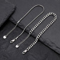 2pcs Cuban Chain Bracelet for Men Boys,Waterproof Stainless Steel Silver Color Chain Wristband,Stylish Fahter's Day Gift