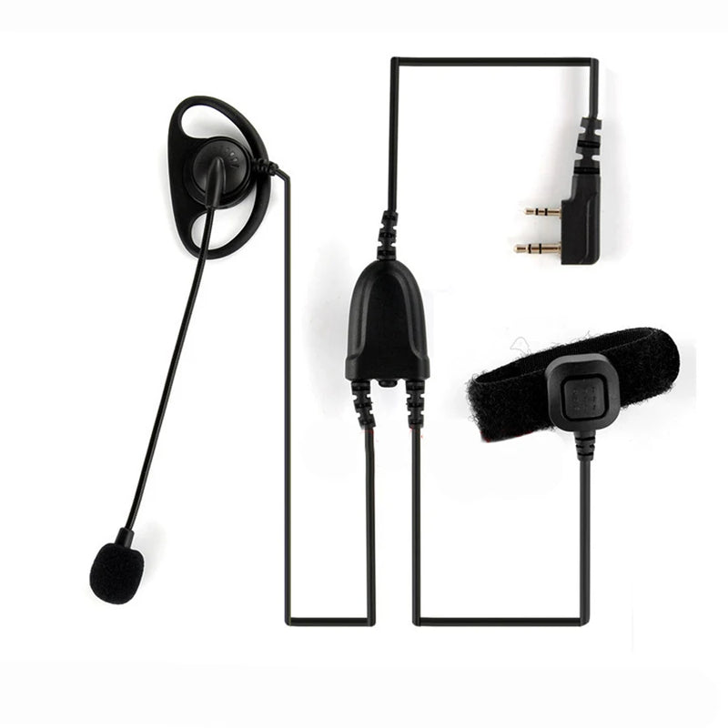 BAOFENG UV-5R Walkie Talkie Headset with Mic PTT 2 Pin Earphone Noise Reduction Stretchable For UV-21 PRO Quansheng K5 K6