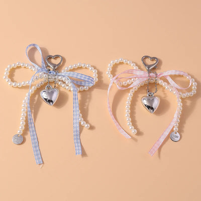 Pretty Handmade Pearl Bowknot Keychain for Women Girl | SAMAG