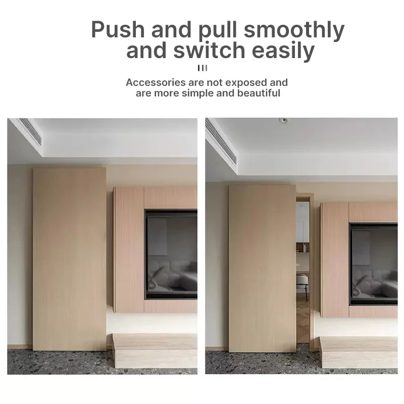 Hidden Sliding Ghost Door Barn Hardware Track Kit - View 2 | SAMAG